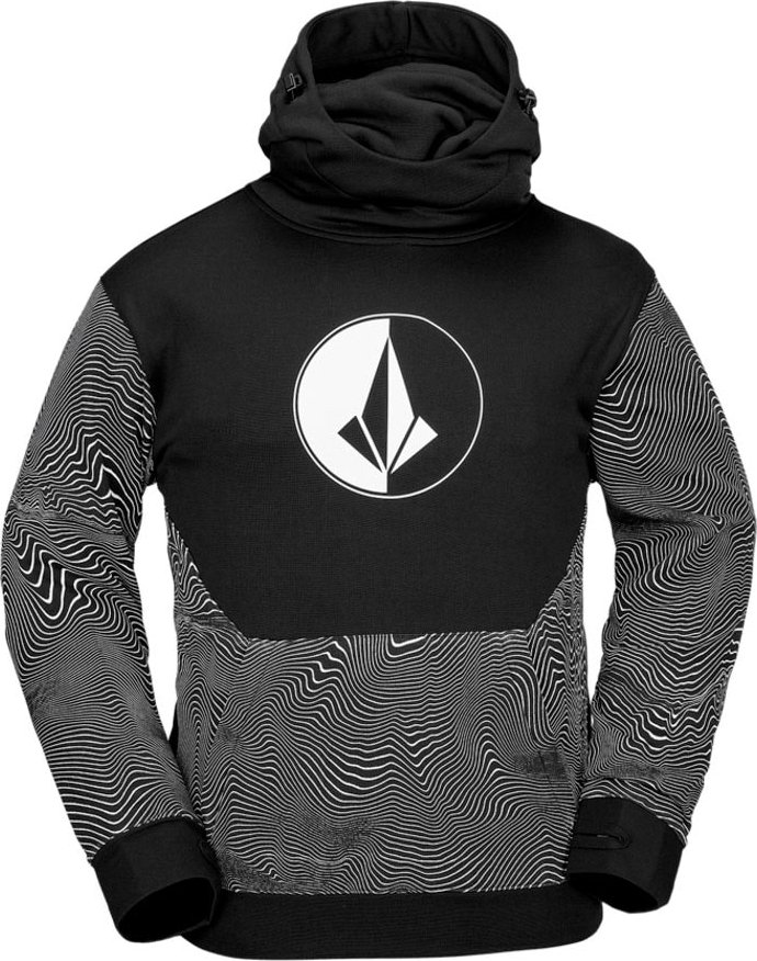 Technická mikina Volcom Hydro Riding Hoodie black print S 2027 - Odesíláme do 24 hodin