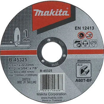 Řezný kotouč MAKITA B-45325 řezný kotouč 115x1x22mm hliník free_store_pickup