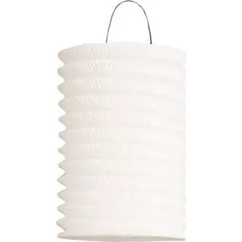 Závěsný lampion válec - bílý 16 cm