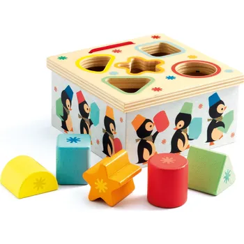 Hračka pro nejmenší DJECO Dřevěná vkládačka Tučňáci DJ06409