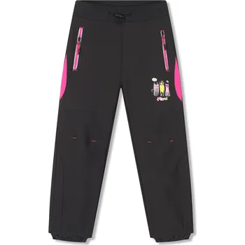 Dívčí kalhoty Dívčí softshellové kalhoty, zateplené - KUGO HK5055, černošedá / černošedý pas Barva: Černá, Velikost: 98