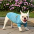 Obleček pro psa Classic mikina s úpletovým roláčkem melírovaná modrá, 20 cm