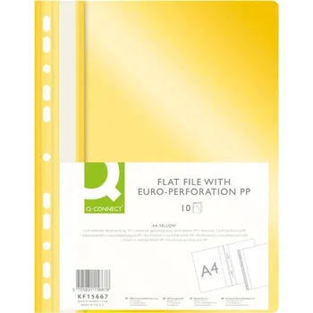 Q-Connect Závěsné plastové rychlovazače Q-Connect, A4, žluté, 10ks 510.2340