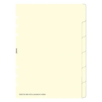 Diář Filofax, Rozřazovače pro diáře, 6 záložek, A5, krémová