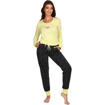 Pánské pyžamo Pleas Dámské pyžamo dlouhé žlutá 3XL (177513-600-048)