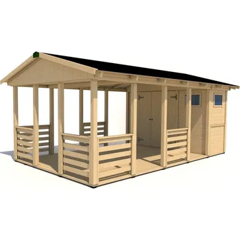 Zahradní altán Dřevěný zahradní altán s terasou A3355 AA (Dřevěný zahradní altán)