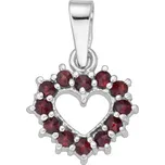 Bealio BEALIO Stříbrný přívěsek SRDÍČKO český granát 03-11585-3009