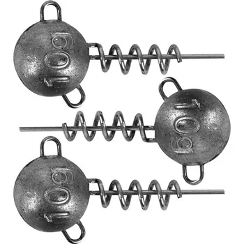 Rybářský háček 3ks - Zavrtávací Jigová Hlavička Rage Corkscrew Round Jig heads 20gr