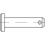 Čep s hlavou a dírou na závlačku tvar B dle čsn 2111 50x160 bez povrchu
