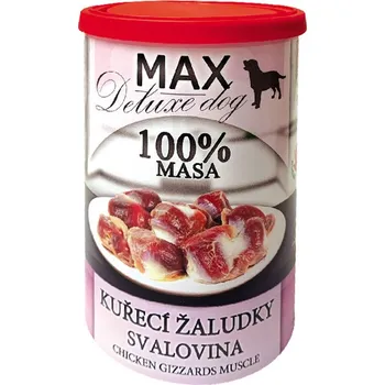Krmivo pro psa MAX deluxe Dog kuřecí žaludky svalovina 400 g Počet kusů: 15ks/400g