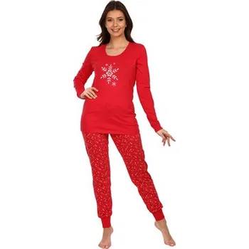 Pánské pyžamo Pleas Dámské pyžamo dlouhé červená 2XL (178699-500-046)