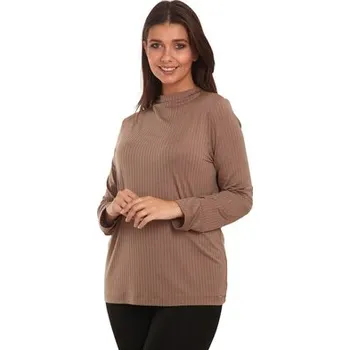 Dámské tričko Pleas Dámské tričko s dlouhým rukávem hnědá 3XL (178691-300-048)