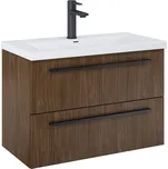 Roca Kwadro skříňka 79.8x38.4x53 cm pod umyvadlo závěsná ořechová A857970540