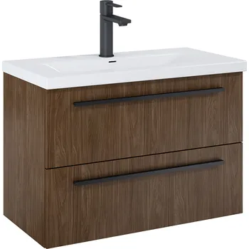 Koupelnový nábytek Roca Kwadro skříňka 79.8x38.4x53 cm pod umyvadlo závěsná ořechová A857970540