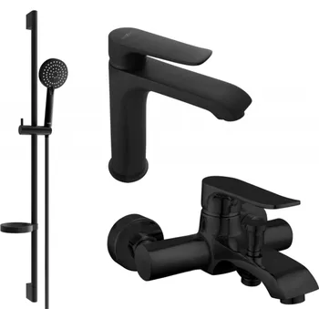 Vodovodní baterie Mexen Pecos DS75 vanová sada, černá - 72703DS75-70 Bateriové soupravy
