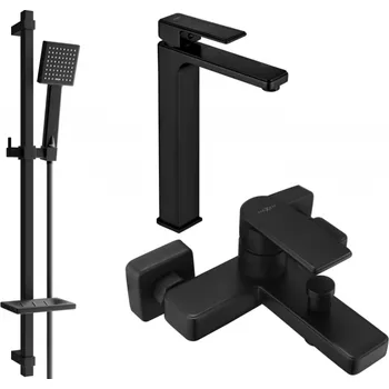Vodovodní baterie Mexen Mino DQ45 vanová sada, černá - 72413DQ45-70 Bateriové soupravy
