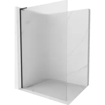 Mexen Kioto L sprchová stěna Walk-in 80 x 200 cm, proužky, černá - 800-080-103-70-09 Sprchové stěny
