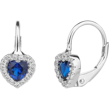 Náušnice Bealio BEALIO Stříbrné náušnice SRDCE modré 03-09569-3121