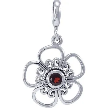 Přívěsek Kvetoucí květ s granátem stříbrný přívěsek