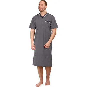 Pleas Pánská noční košile s krátkým rukávem antracit M (179775-203-050)