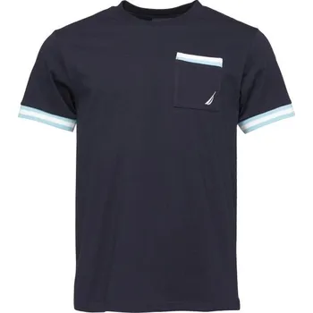 Pánské tričko Pánské triko NAUTICA POWELL 2XL Tmavě modrá, Světle modrá, Bílá