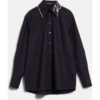 Dámská košile KOŠILE KARL LAGERFELD SIGNATURE COLLAR POPLIN SHIRT BLACK