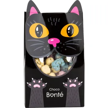 Čokoláda Choco Bonté Černá kočička - meruňkové kostičky v bílé čokoládě