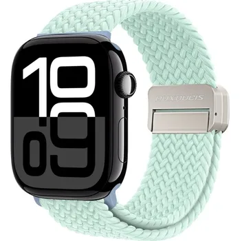Příslušenství k chytrým hodinkám VSECHNONAMOBIL 90410 DUX BRAIDED Nylonový řemínek pro Apple Watch 10 / 11 46mm světle zelený