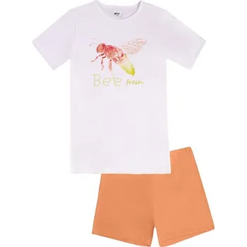 Pánské pyžamo Pleas Dětské pyžamo krátké broskvová 128 (165408-699-128)