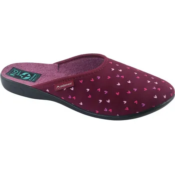 Dámské pantofle Dámské bačkory papuče ADANEX SARA 26645 červené se srdíčky s uzavřenou špičkou velikost: 41