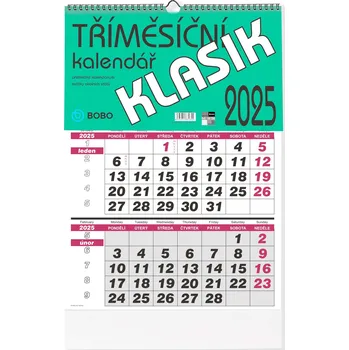 Kalendář BOBO Nástěnný kalendář tříměsíční Klasik 2025