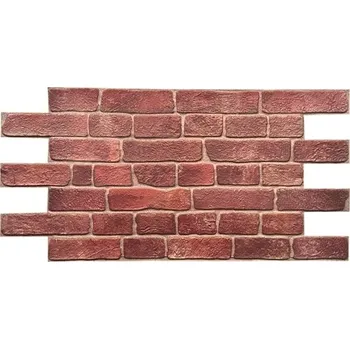 Obklad Obkladové panely 3D PVC cihla červená s šedou spárou