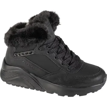 Dívčí obuv Černé dívčí kotníkové zimní tenisky Skechers Uno Lite - Comfurt Collar 310396L-BBK Velikost: 33