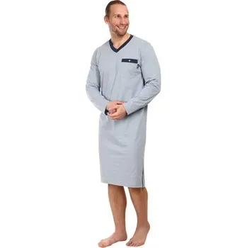 Pánská noční košile Pleas Pánská noční košile s dlouhým rukávem modrá M (179769-800-050)