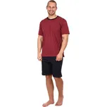 Pleas Pánské pyžamo krátké vínová S (178719-502-048)