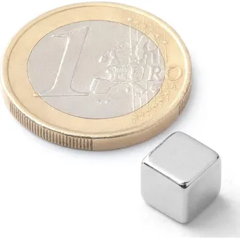 Magnet krychle malá stříbrná - sada 4ks