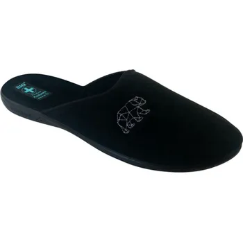 Pánské pantofle Pánské pantofle přezůvky ADANEX Leo 29256 černé s medvědem s uzavřenou špičkou velikost: 43