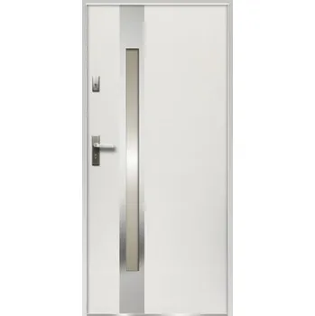 Vchodové dveře Vchodové dveře ocelové Temida P55 80 L bílé otevírání dovnitř