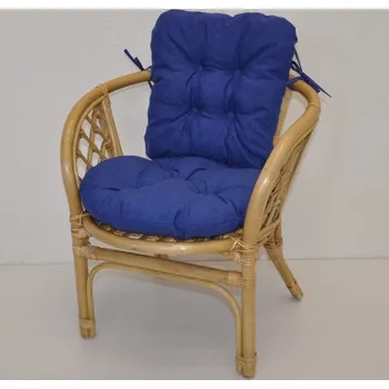 Axin Trading s.r.o. Ratanové křesílko dětské Bahama polstr modrý melír