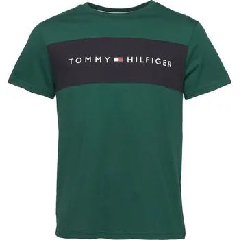 Pánské tričko Tommy Hilfiger BLOCK LOGO SS M Tmavě zelená, Černá, Bílá