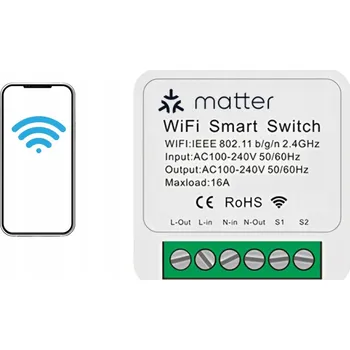 IP kamera WiFi ovladač osvětlení Matter, 2 kanály, Tuya, Smart