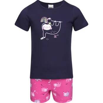 Dívčí pyžamo Pleas Dívčí krátké pyžamo modrá 098 (181414-800-098)