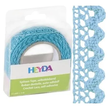 Lepicí páska Krajková textilní páska 1,5cm x 2m samolepicí - modrá