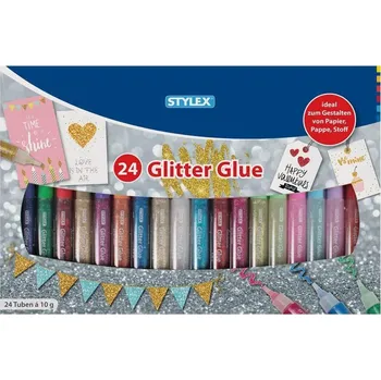 Kancelářské lepidlo Stylex Glitter 3D lepidlo / 10 g, 24 barev