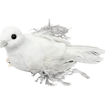 Vánoční dekorace Dekorace, vánoční, BÍLÁ HOLUBICE, s klipem, 10,2x4,8 cm, 1 kus