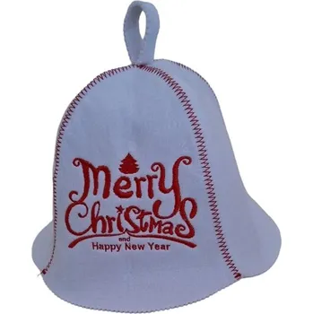 NATUR Čepice do sauny Vánoční, plsť, bílá