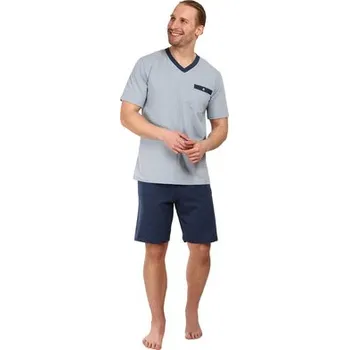 Pánské pyžamo Pleas Pánské pyžamo krátké modrá M (179770-800-050)