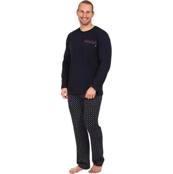 Pánské pyžamo Pleas Pánské pyžamo dlouhé modrá M (178702-800-050)