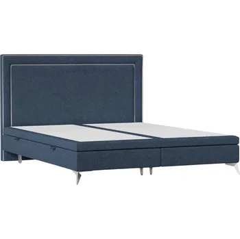 Postel Maison de Rêve Modrá čalouněná dvoulůžková postel INCOVO 200 x 200 cm s úložným prostorem