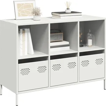 přebalovací pult a komoda Příborník bílý 101,5 x 39 x 73,5 cm ocel válcovaná za studena Bílá 851369